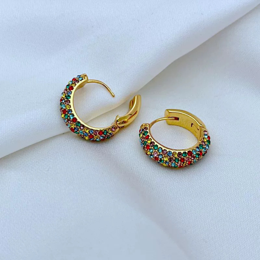 Kendra Scott Color Gemstone Metal Circle Earrings